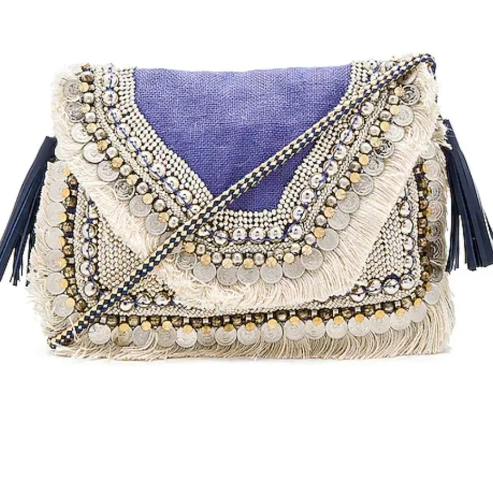 REVOLVE SHASHI BOHO BEADED FRINGE BAG - Picture 1 of 5